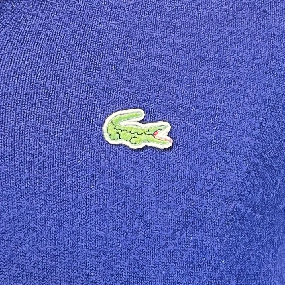 VINTAGE 60s Lacoste Izod knit sweater tennis vneck navy alligator crocodile logo